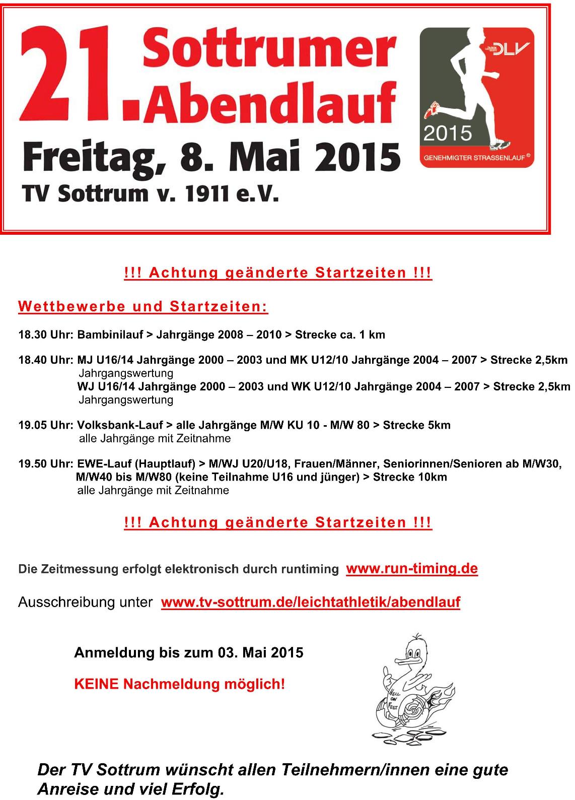 Information Sottrumer Abendlauf 2015